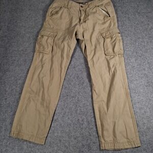 Guide Series Cargo Pants Mens 34x32 Tan Khaki Cotton Canvas Utility Outdoor